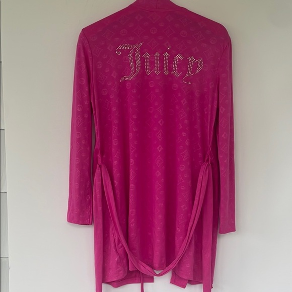 Juicy Couture Pink Robe Blinged Out Back Size Small - Picture 9 of 16